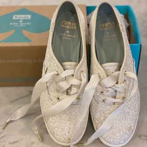 Size 7 Kate Spade for Keds Women's Glitter Sneaker